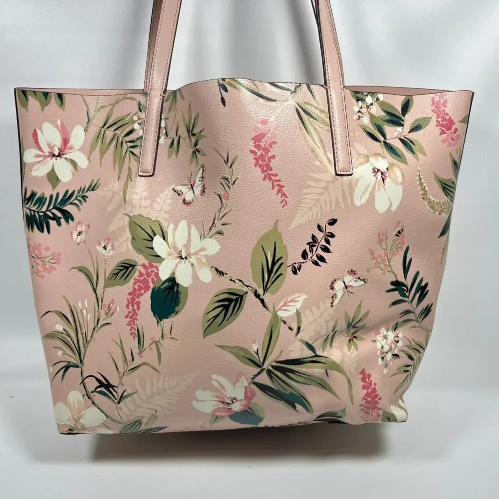 KATE SPADE Bag Mya Arch Place Reversible Floral Botanical Leather Tote Pink